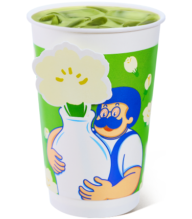 茉莉抹茶水牛奶